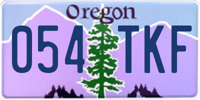 OR license plate 054TKF