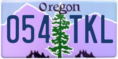 OR license plate 054TKL