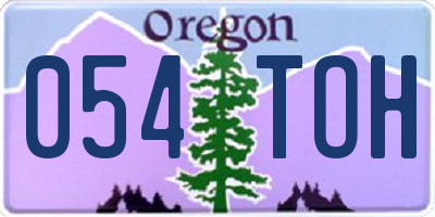 OR license plate 054TOH