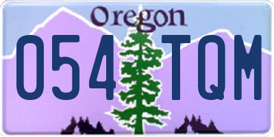 OR license plate 054TQM