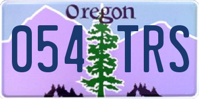 OR license plate 054TRS