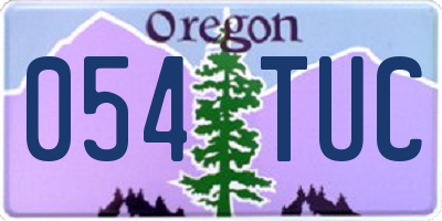 OR license plate 054TUC