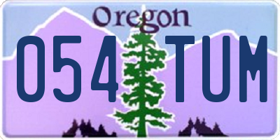 OR license plate 054TUM