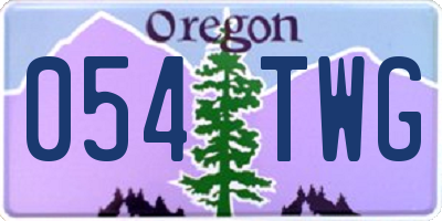 OR license plate 054TWG