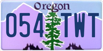 OR license plate 054TWT