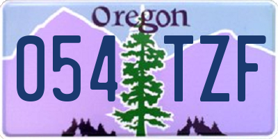 OR license plate 054TZF