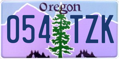 OR license plate 054TZK