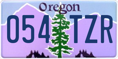 OR license plate 054TZR