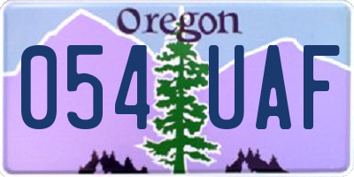 OR license plate 054UAF