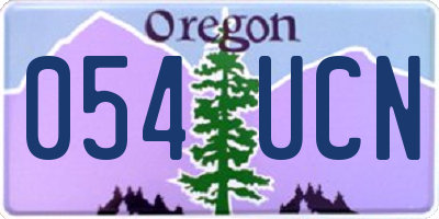 OR license plate 054UCN