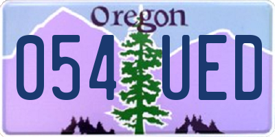 OR license plate 054UED
