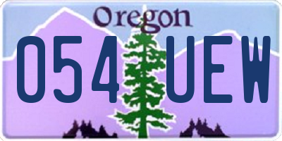 OR license plate 054UEW