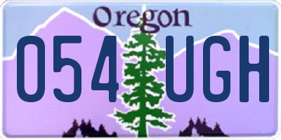 OR license plate 054UGH