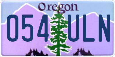 OR license plate 054ULN