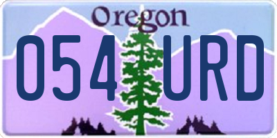 OR license plate 054URD