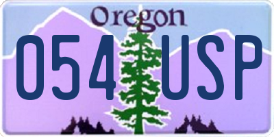 OR license plate 054USP
