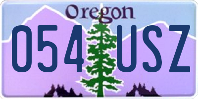 OR license plate 054USZ