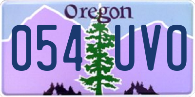 OR license plate 054UVO