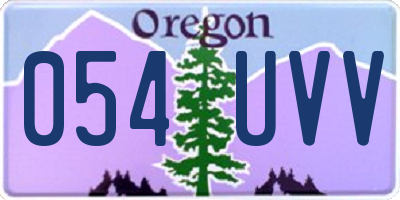 OR license plate 054UVV