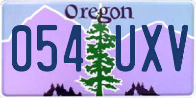 OR license plate 054UXV