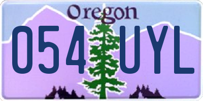OR license plate 054UYL