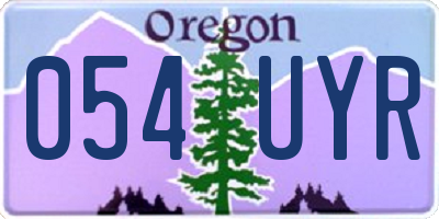 OR license plate 054UYR