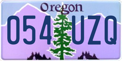 OR license plate 054UZQ