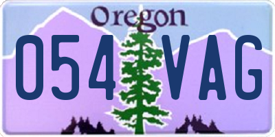 OR license plate 054VAG