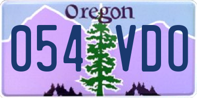 OR license plate 054VDO