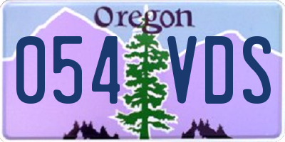 OR license plate 054VDS