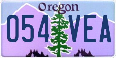 OR license plate 054VEA