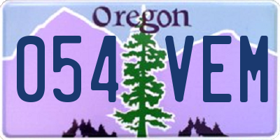 OR license plate 054VEM