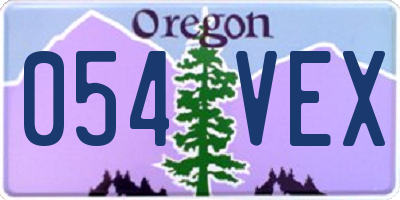 OR license plate 054VEX