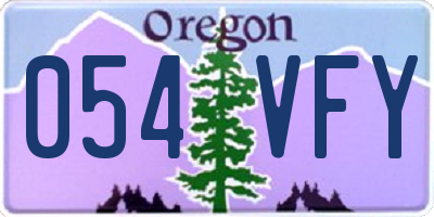 OR license plate 054VFY