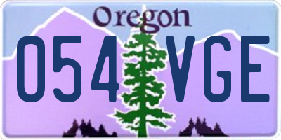 OR license plate 054VGE