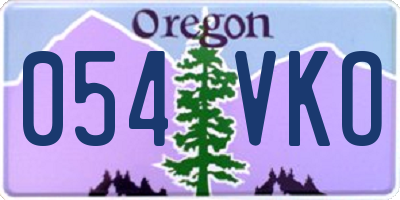 OR license plate 054VKO