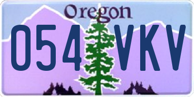 OR license plate 054VKV