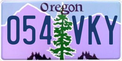OR license plate 054VKY