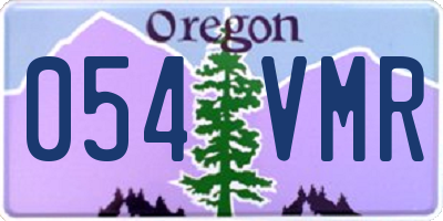 OR license plate 054VMR