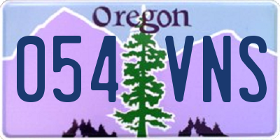 OR license plate 054VNS