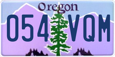 OR license plate 054VQM