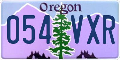 OR license plate 054VXR