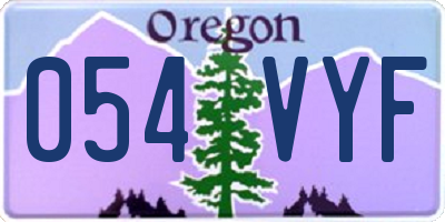 OR license plate 054VYF