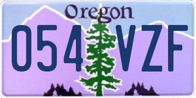 OR license plate 054VZF