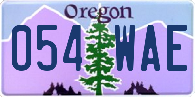 OR license plate 054WAE