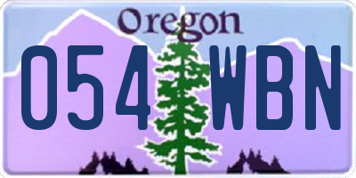 OR license plate 054WBN