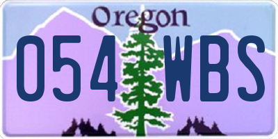 OR license plate 054WBS