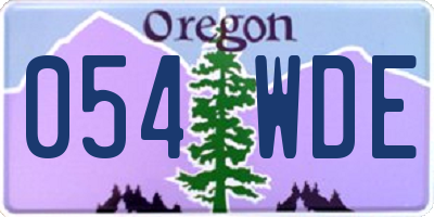 OR license plate 054WDE
