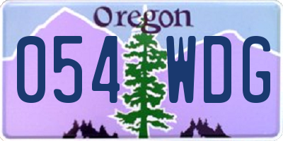 OR license plate 054WDG