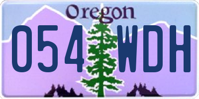 OR license plate 054WDH
